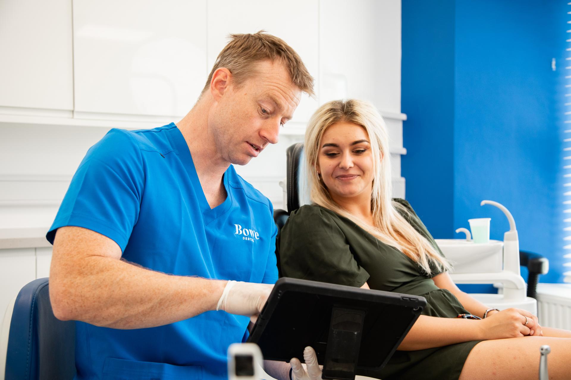 Dentist with patient